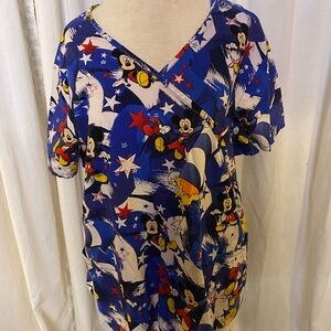 Disney Blue and White Mickey Mouse Women's Tee